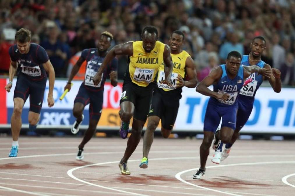 Las tristes imágenes de la lesión de Usain Bolt en Londres 2017