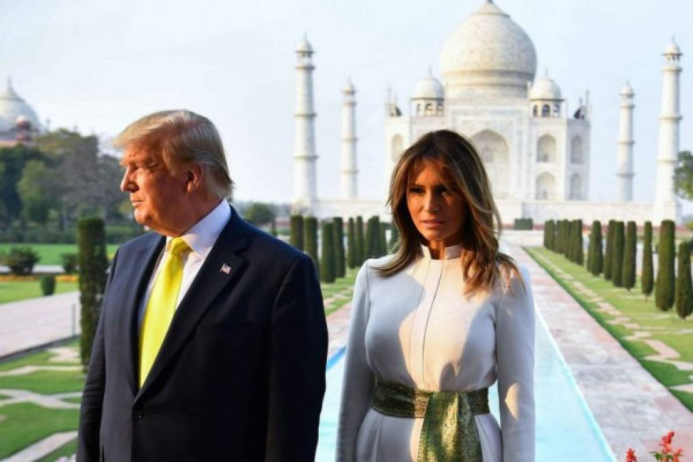 Regia y elegante, el look de Melania Trump en su visita a India