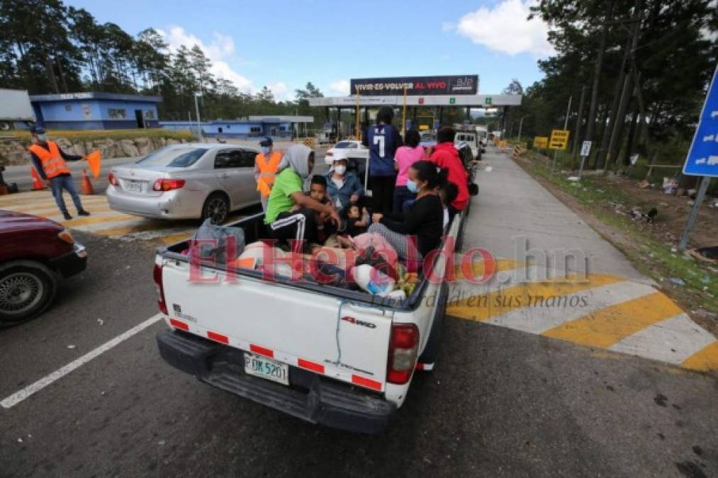 Caravanas y retenes: así se realizó el retorno seguro a la capital (FOTOS)