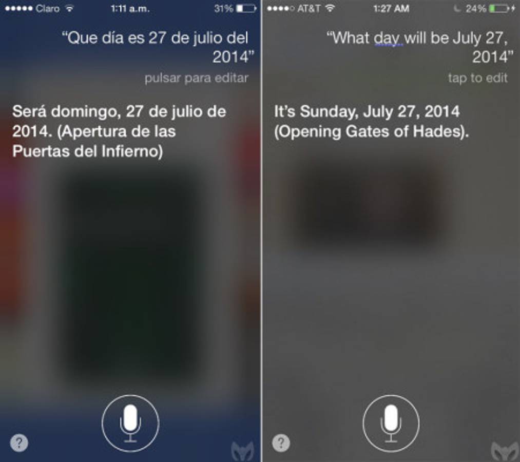 Siri predice que el 27/07/14 es la 'apertura de las puertas del Infierno'
