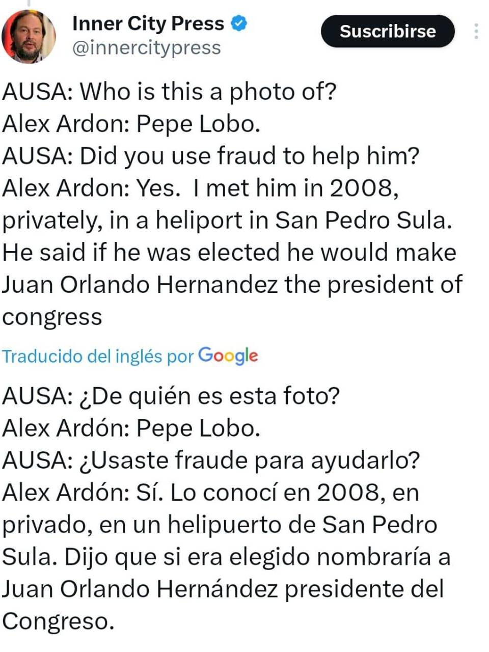 En directo: Juicio de Juan Orlando Hernández