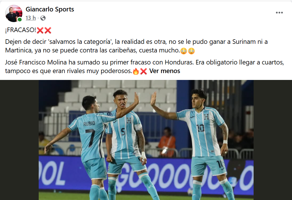 Fracaso: Carlos Pavón no perdona a jugadores de selección de Honduras