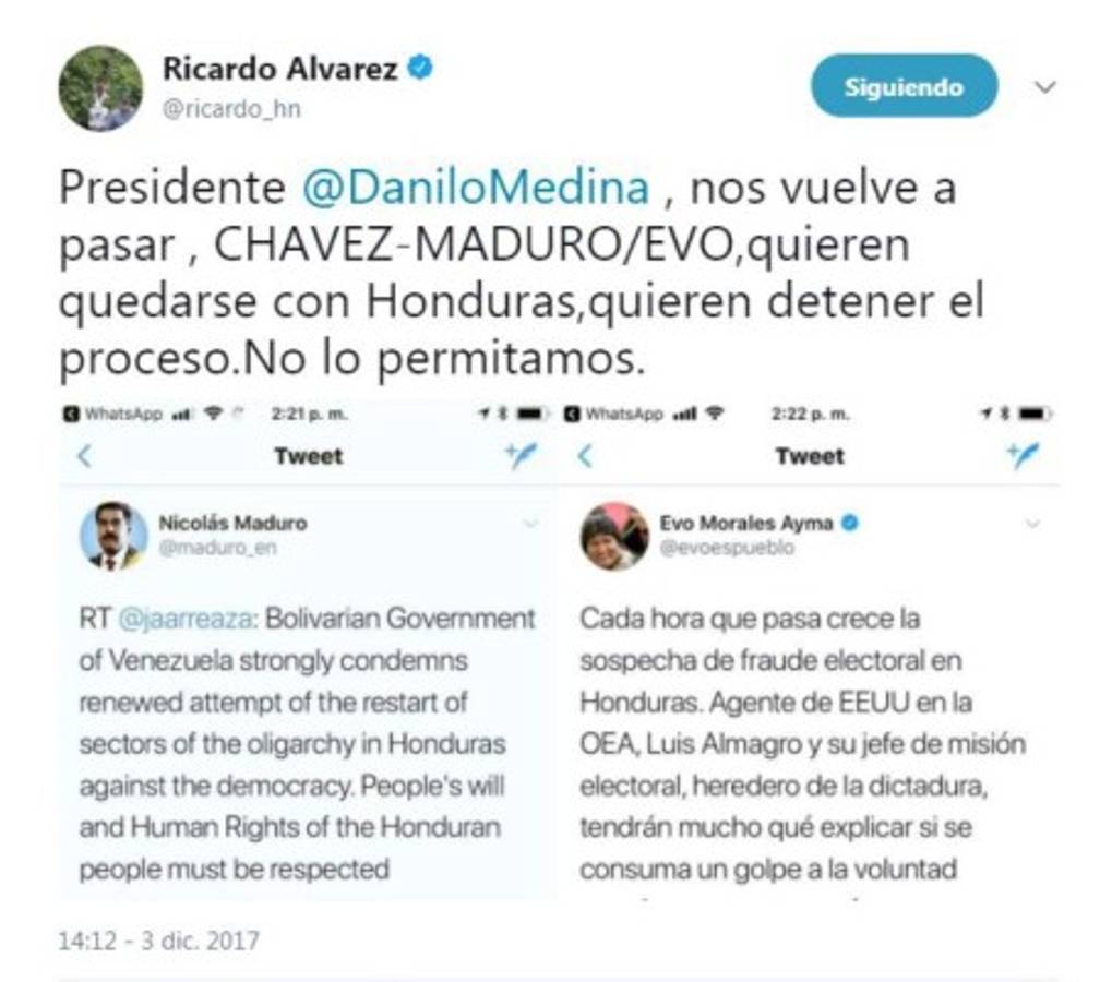Ricardo Álvarez pide a presidentes que se pronuncien sobre injerencia de Venezuela en proceso electoral