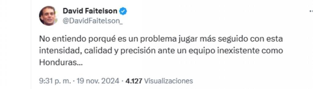 David Faitelson deja comentarios tras goleada a Honduras: “No era tan complicado”