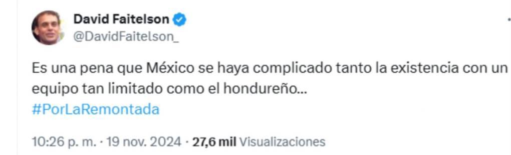 David Faitelson deja comentarios tras goleada a Honduras: “No era tan complicado”