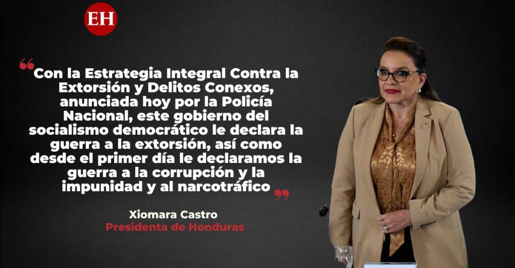 Frases de Xiomara Castro al declarar emergencia nacional por “extorsión” y “delincuencia” en Honduras