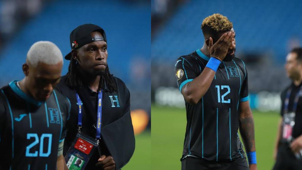 Los rostros de tristeza de los jugadores de Honduras tras la eliminación de la Copa Oro