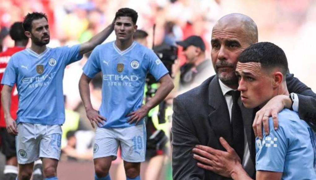 La tristeza de Pep Guardiola y su Manchester City al perder FA Cup ante el United