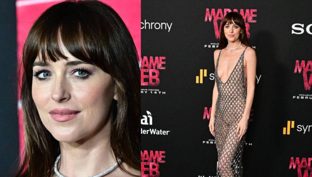 Dakota Johnson roba miradas con vestido “nude” en la premiere de “Madame Web”