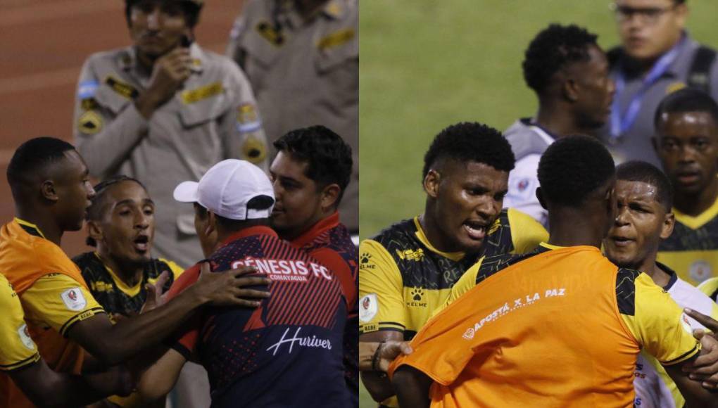 Bronca, empujones y expulsiones en el Real España vs Génesis