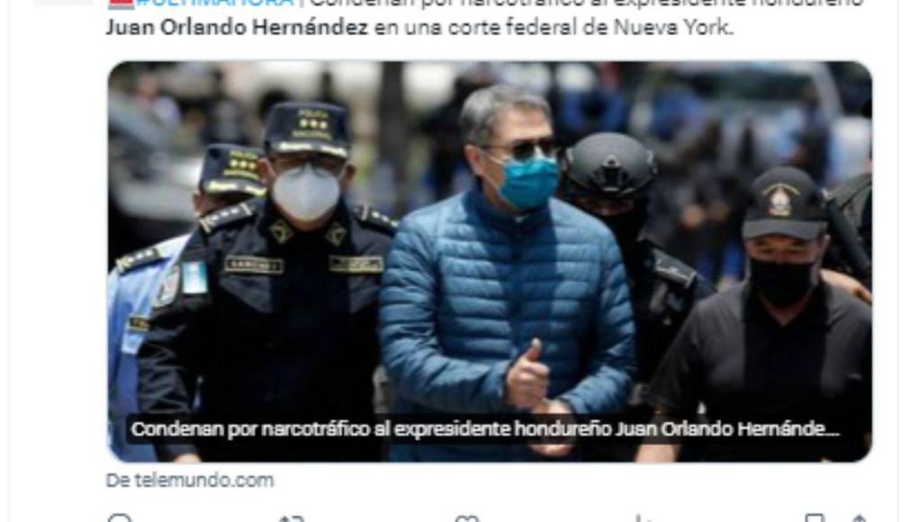 Así informan medios internacionales el veredicto de culpabilidad de Juan Orlando Hernández