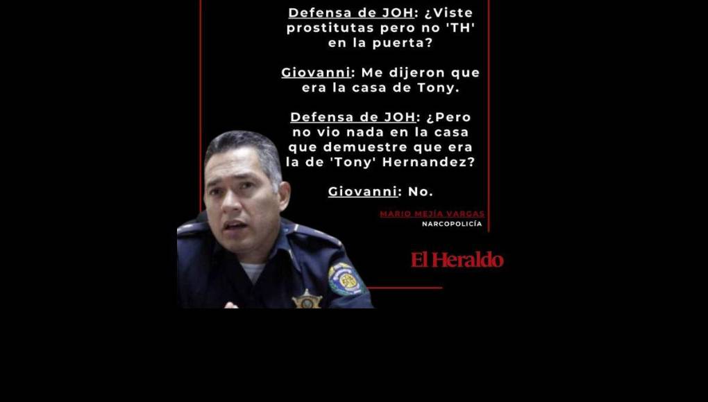 Expolicía en juicio de Juan Orlando Hernández: “vi fajos de billetes como hasta la cintura”