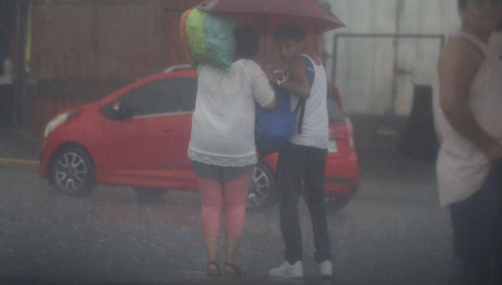 Imágenes: fuerte lluvia aplaca el calor en la capital este domingo