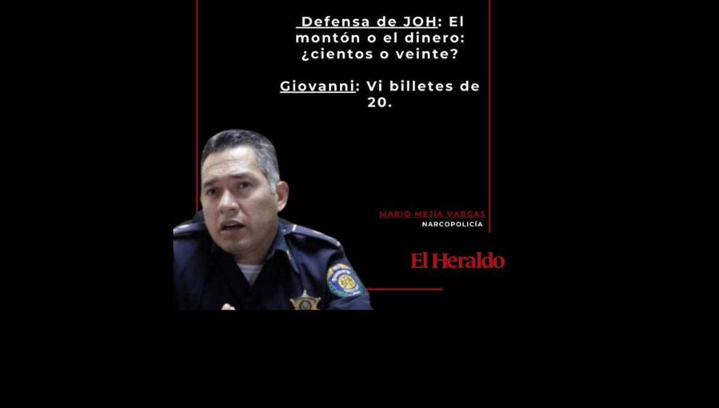 Expolicía en juicio de Juan Orlando Hernández: “vi fajos de billetes como hasta la cintura”