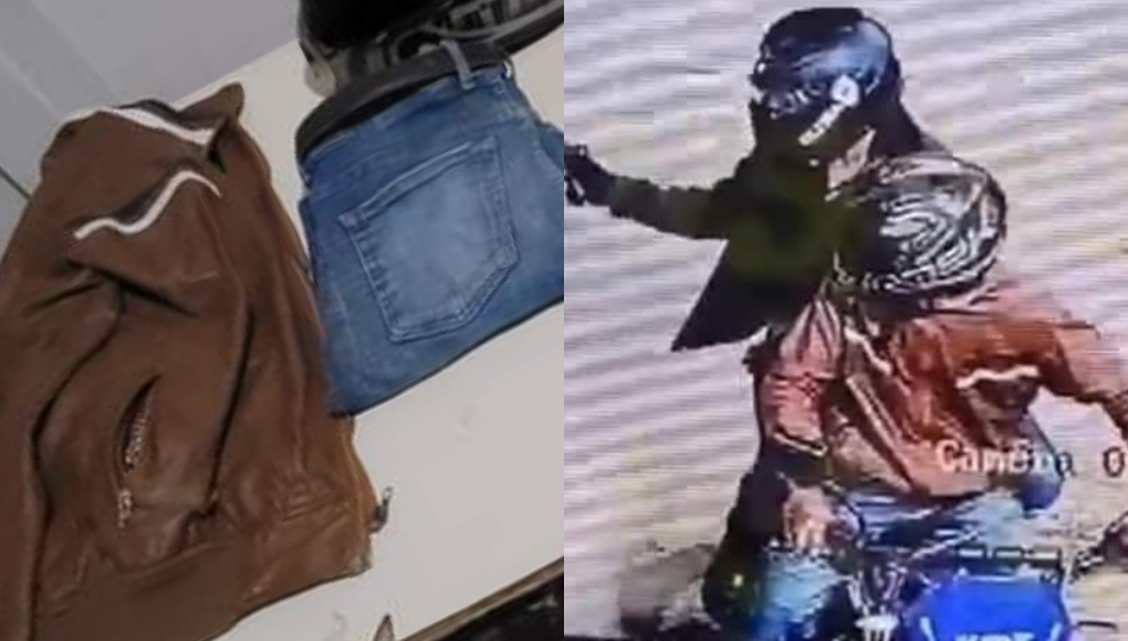 Por su chaqueta y casco logran identificar a sospechoso de matar a joven en gasolinera en Olancho