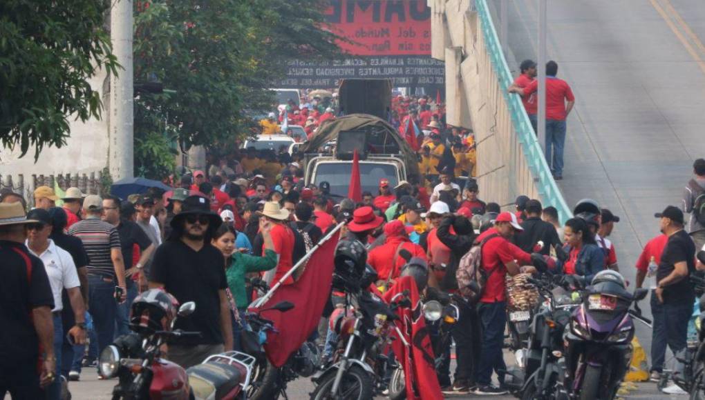 Las mejores imágenes de la marcha del Día del Trabajo en Tegucigalpa
