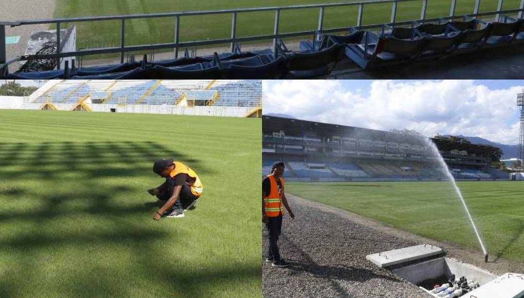 Cancha del estadio Morazán quedó una belleza