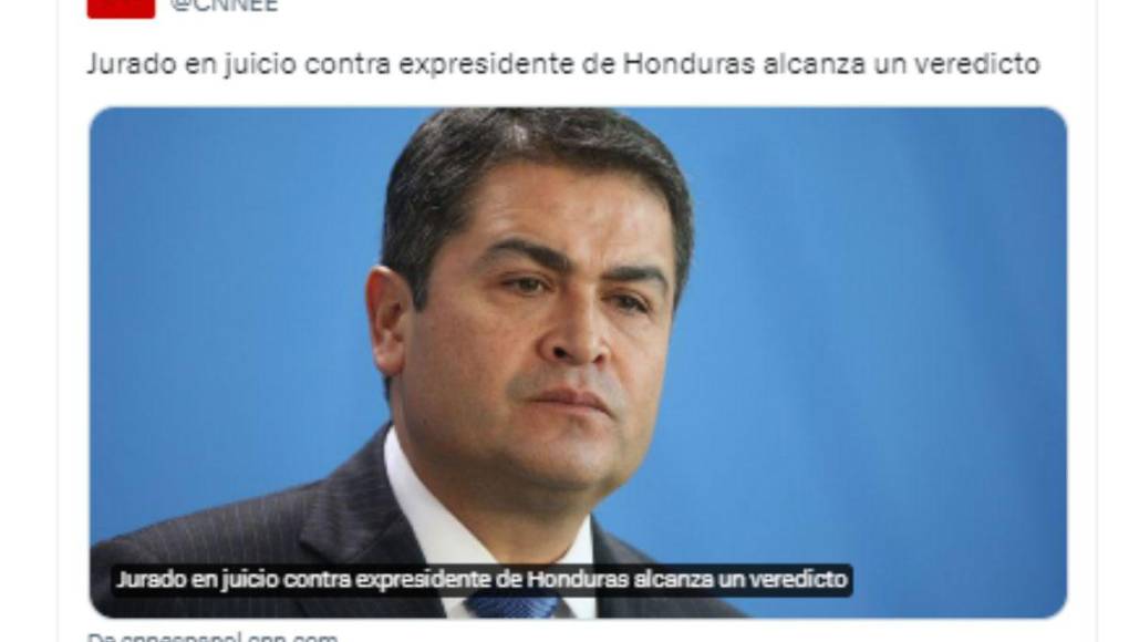 Así informan medios internacionales el veredicto de culpabilidad de Juan Orlando Hernández