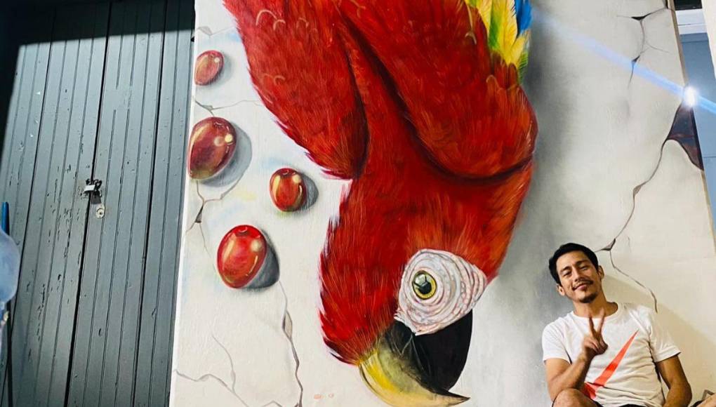 ¡Amor por sus hijos y el arte! Conoce a Kevin Castejón, el talento detrás de los murales hondureños