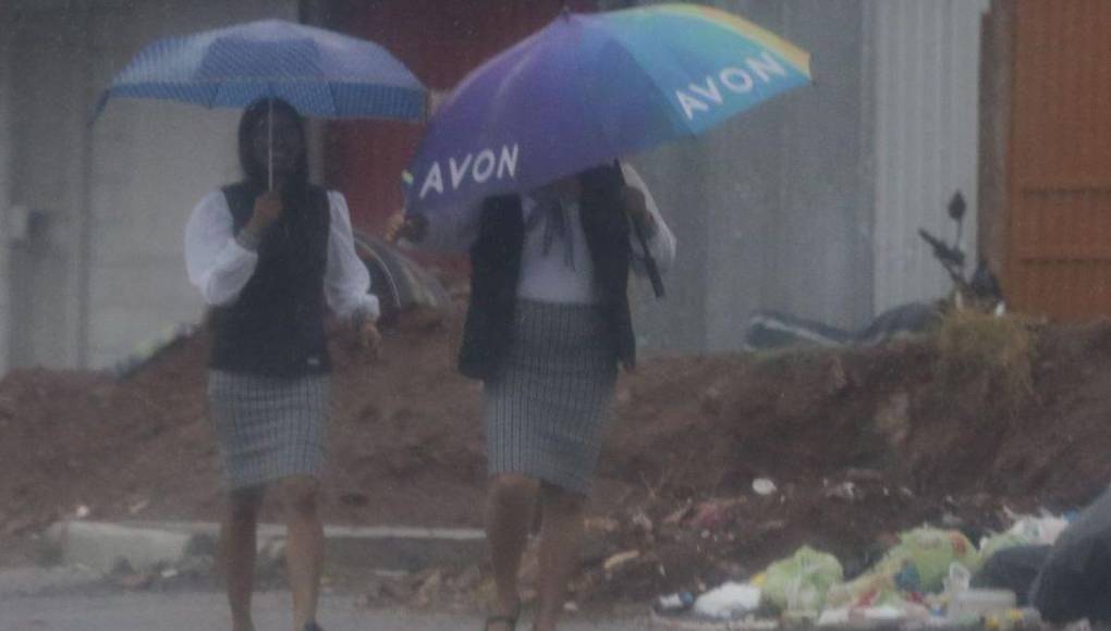 Imágenes: fuerte lluvia aplaca el calor en la capital este domingo