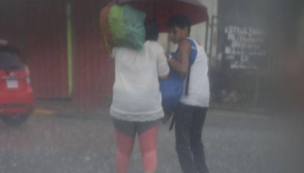 Imágenes: fuerte lluvia aplaca el calor en la capital este domingo