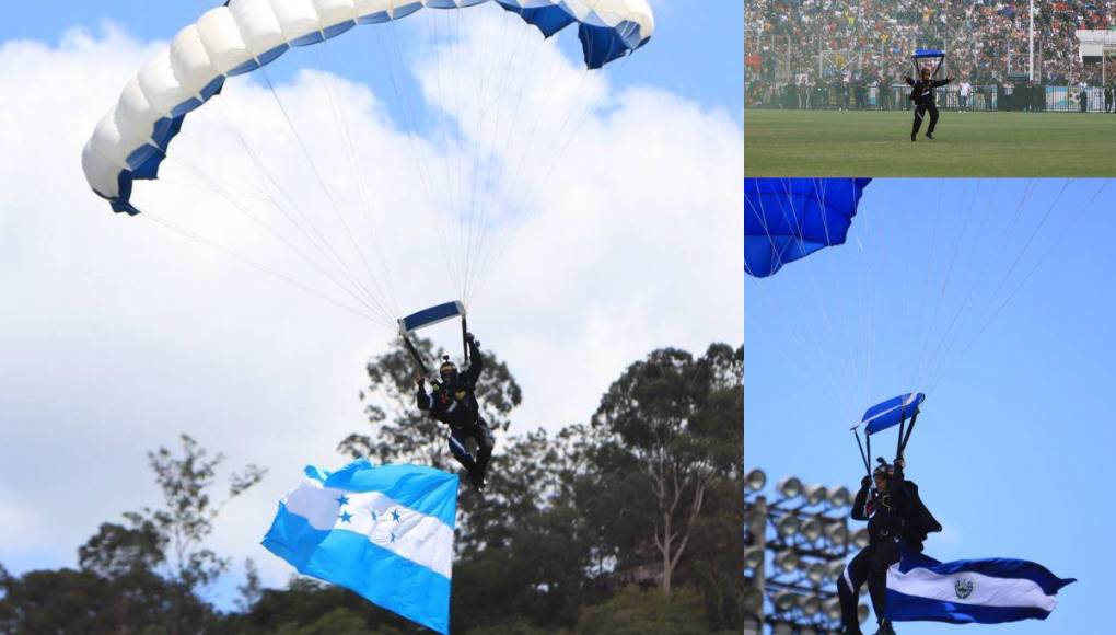 ¡Impresionante! Así surcaron el cielo hondureño los paracaidistas en los desfiles patrios
