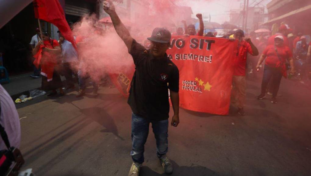 Las mejores imágenes de la marcha del Día del Trabajo en Tegucigalpa