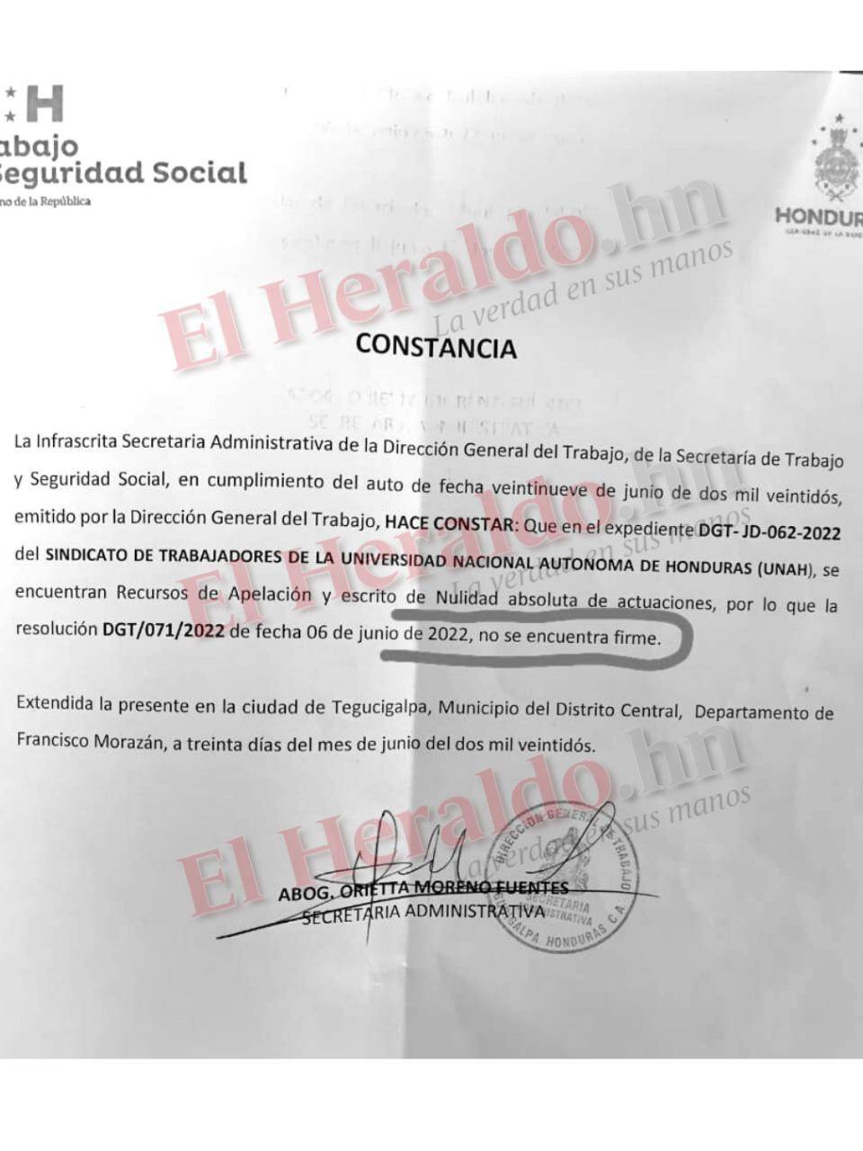 $!La Secretaría del Trabajo emitió un comunicado en el que aclaró que no hay ninguna Junta Directiva del Sitraunah firme.