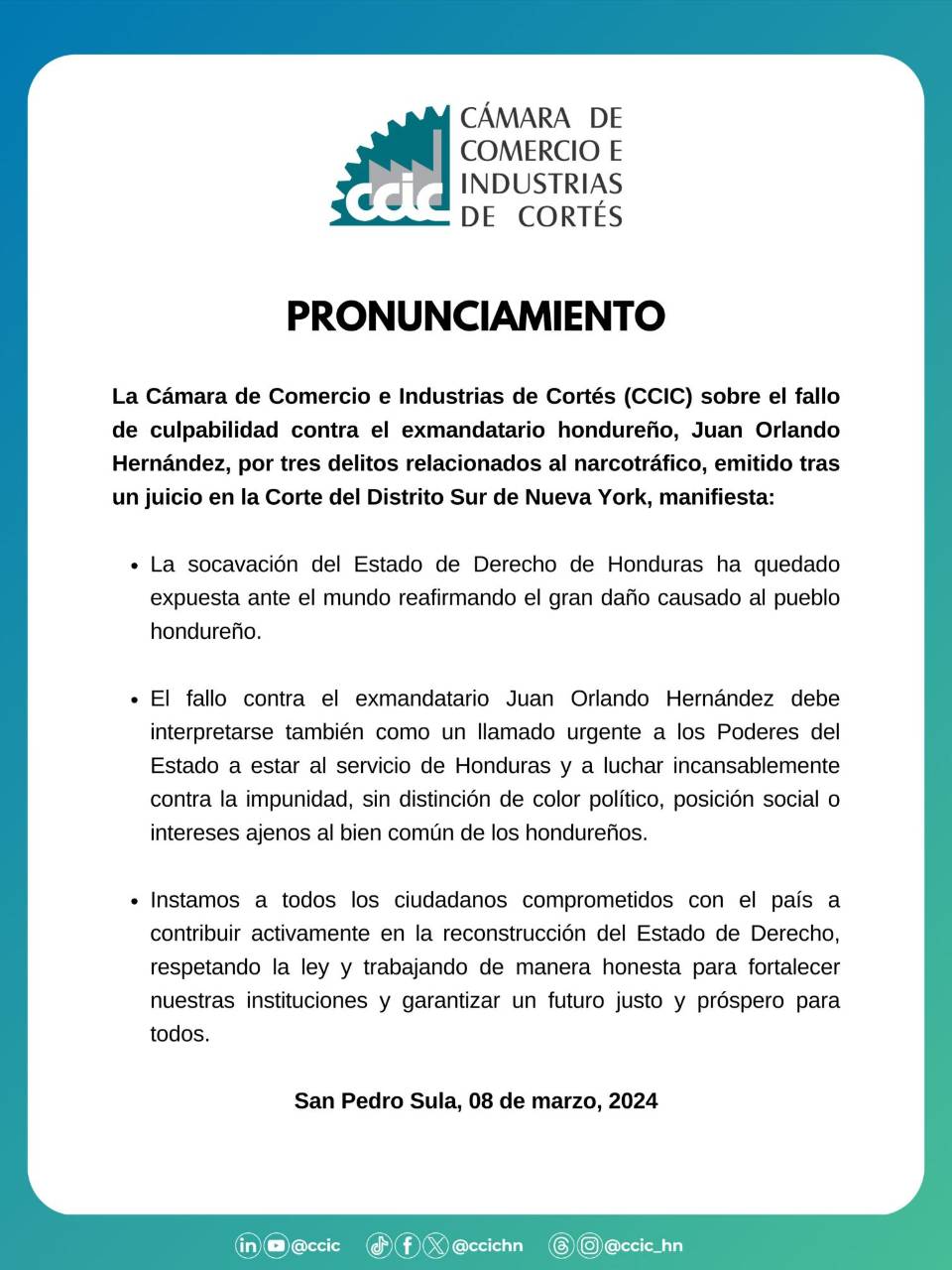 $!En vivo: veredicto final del juicio de Juan Orlando Hernández