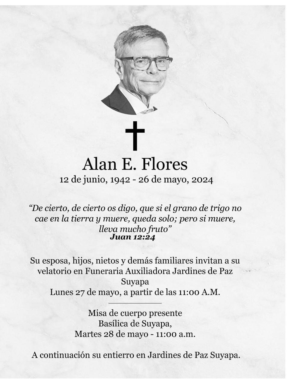 ¿Dónde será el velorio del empresario Alan Flores?
