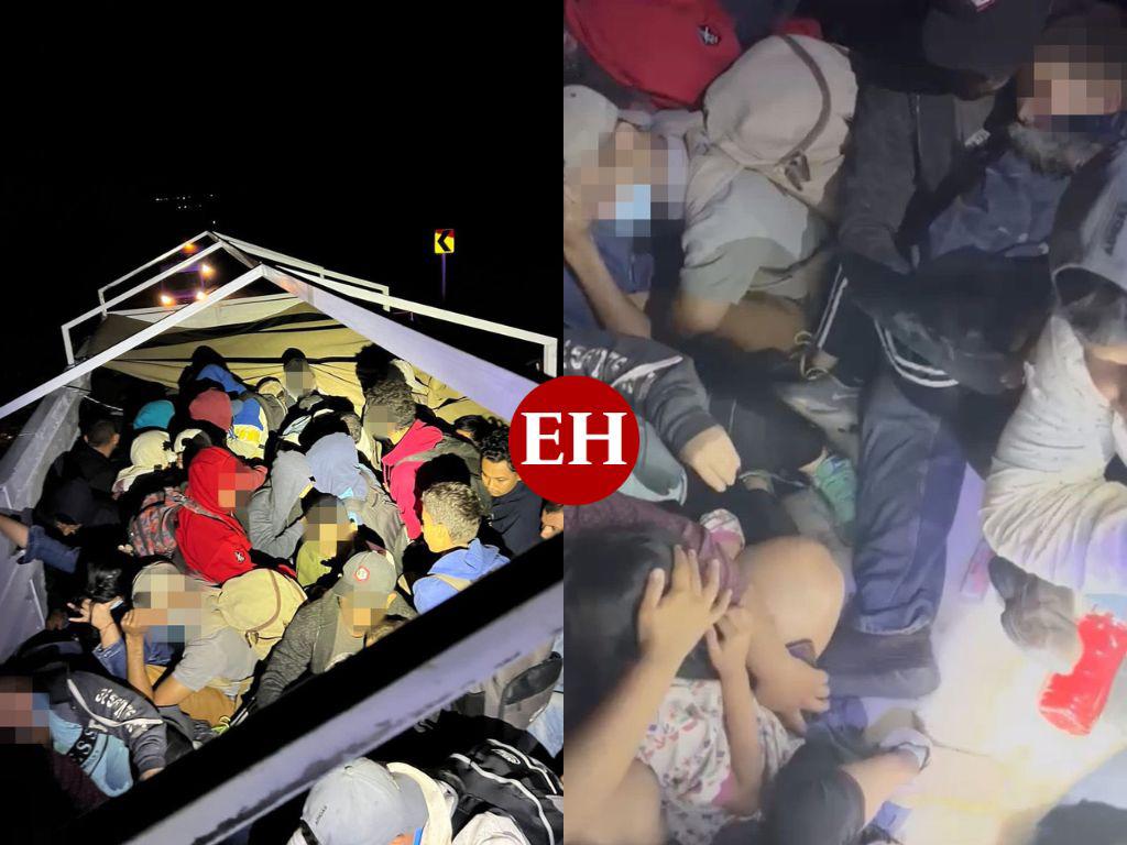 Hallan a 16 migrantes hondureños hacinados en camiones en México