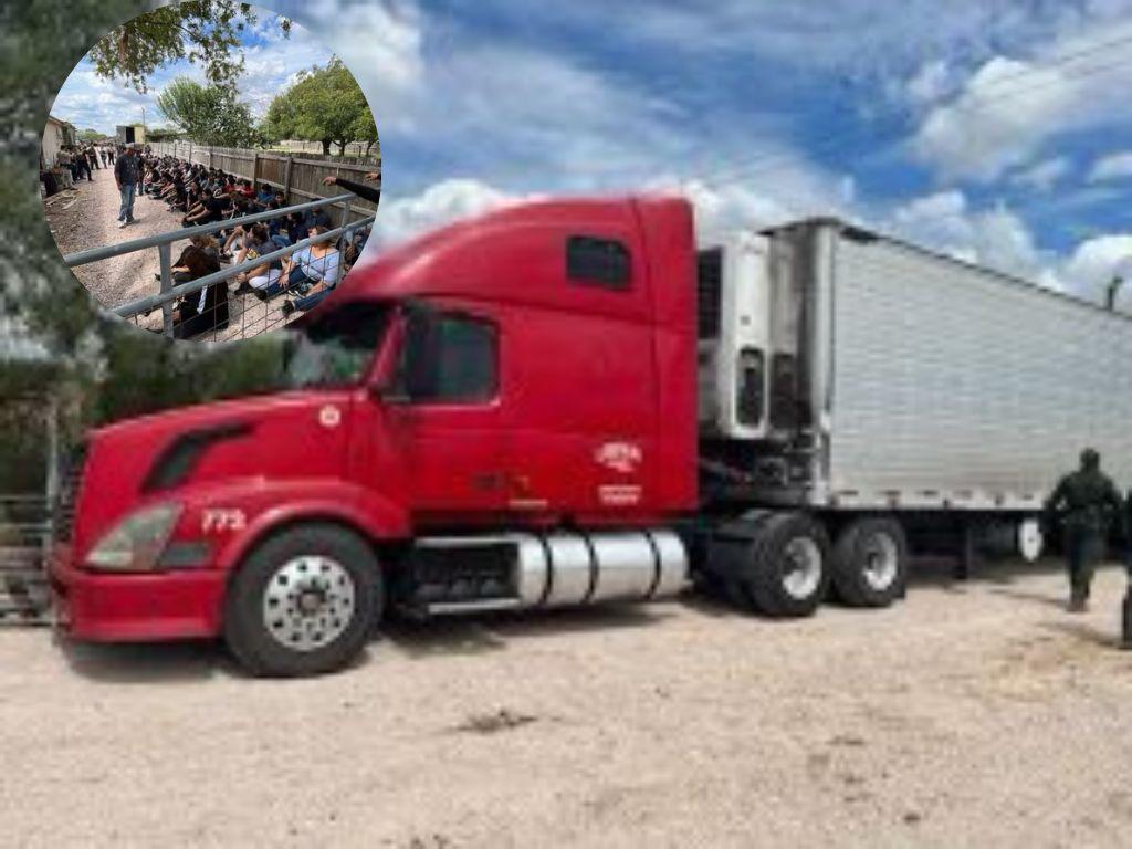 Rescatan a 84 migrantes en un tráiler cerca de la frontera entre EEUU y México