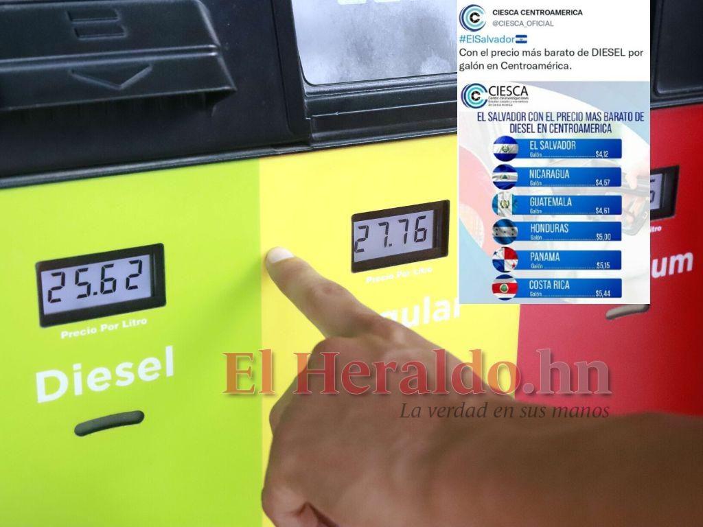 Precio del diésel en Honduras es uno de los más caros de Centroamérica, según CIESCA