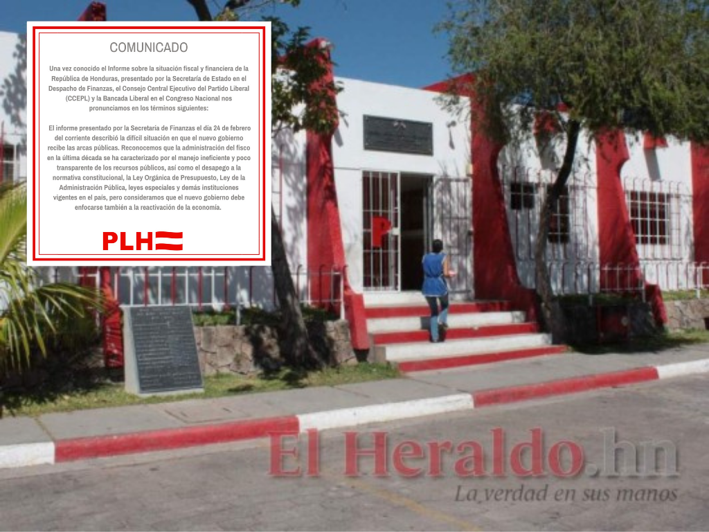 Partido Liberal exhorta al nuevo gobierno a enfocarse en reactivar la economía