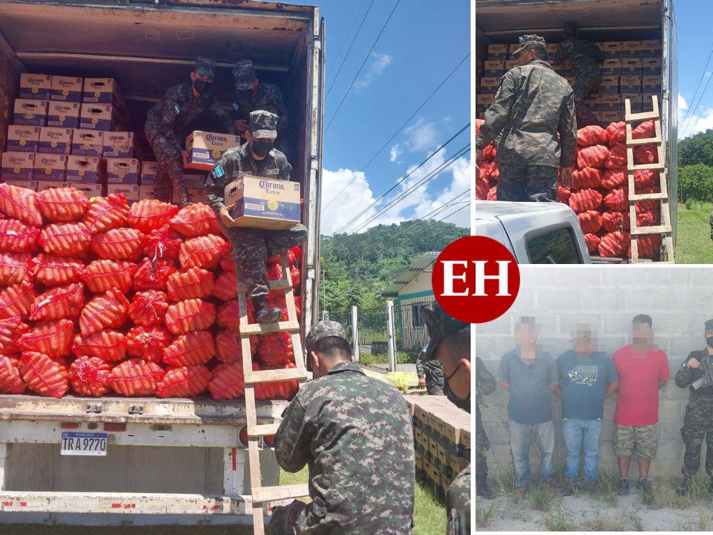 Capturan a tres hombres por contrabando de bebidas alcohólicas en Omoa
