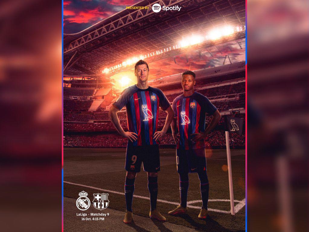 El Barcelona viste camiseta con el logo del rapero Drake en el clásico