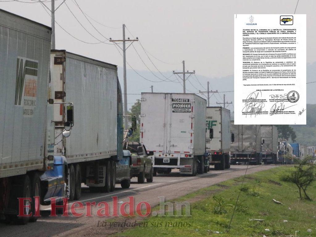 Gobierno y transportistas de carga logran acuerdo que pone fin a conflicto