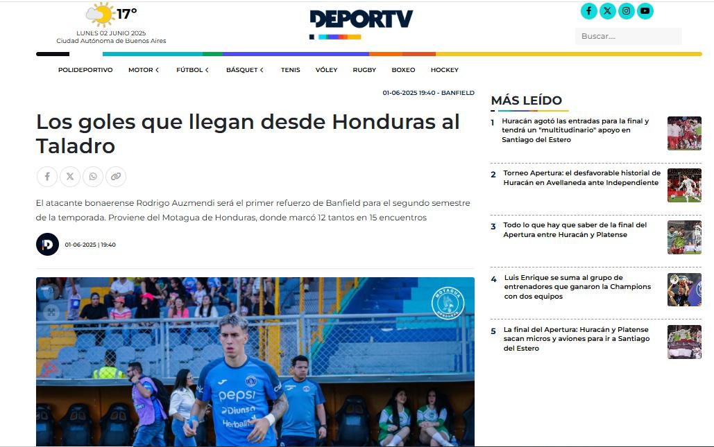 Lo que dicen los medios y periodistas de Argentina por fichaje de Rodrigo Auzmendi con Banfield