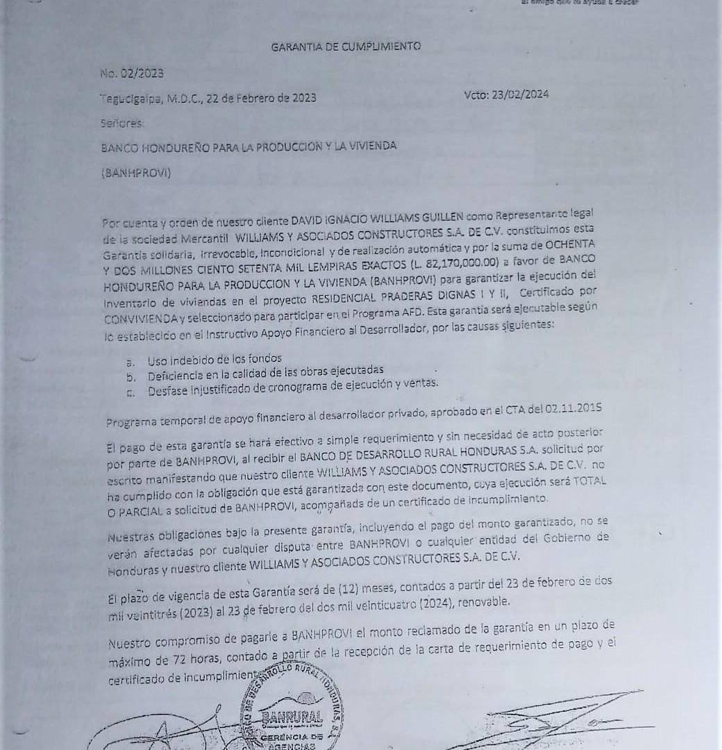 $!Según el Grupo Williams no ha cometido delito de fraude porque las garantías bancarias de los proyectos todavía están vigentes.