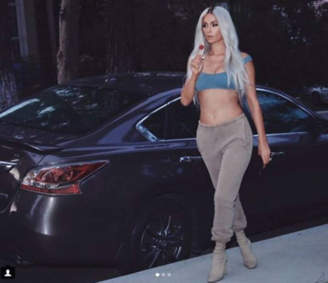 Paris Hilton copia el look de Kim Kardashian y causa furor en Instagram.