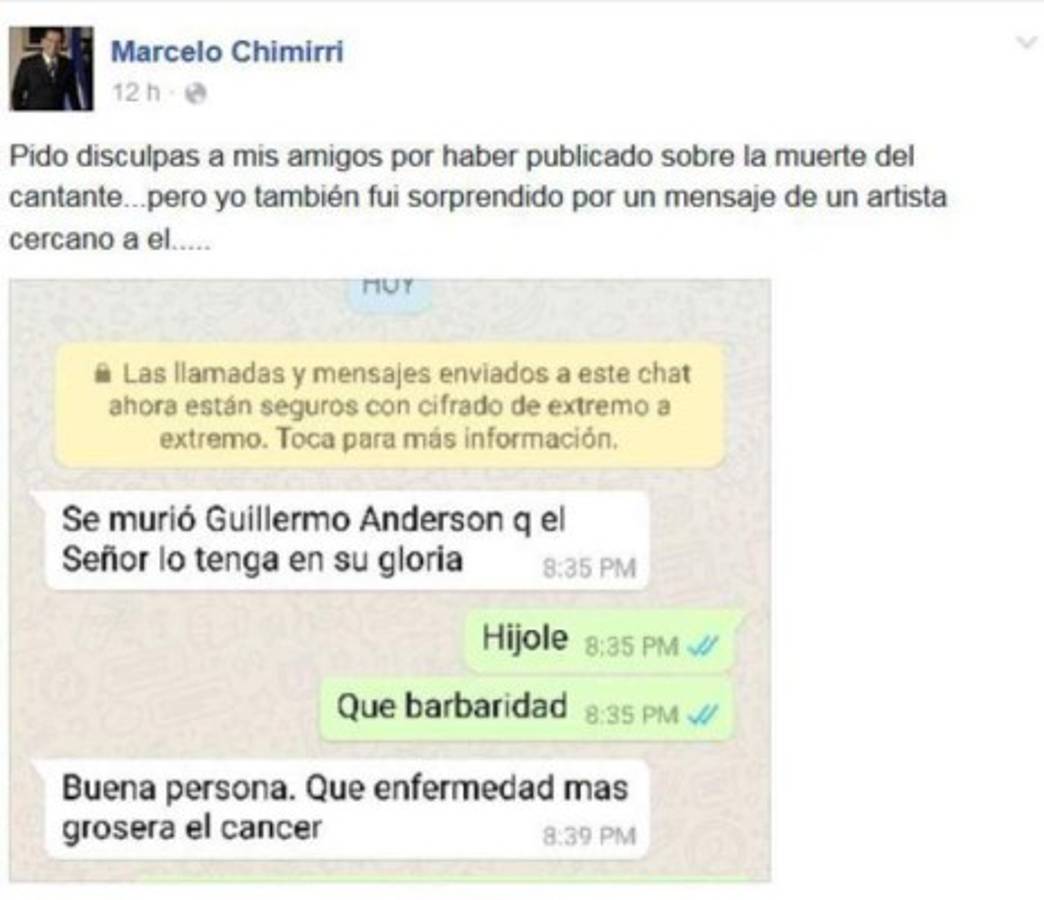 Honduras: Guillermo Anderson se está recuperando al lado de sus familiares