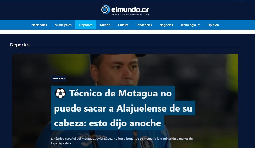 Lo que publicaron los medios de Costa Rica tras eliminación de Cartaginés a Motagua