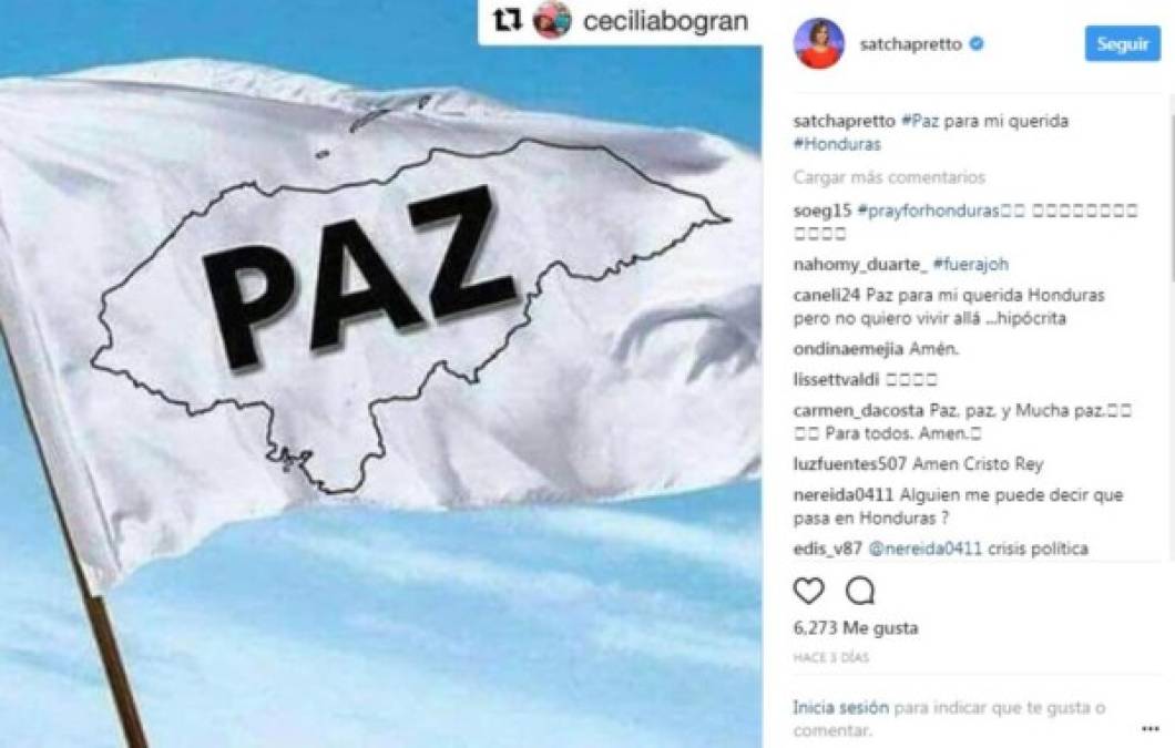 Estas celebridades hondureñas piden la paz para Honduras