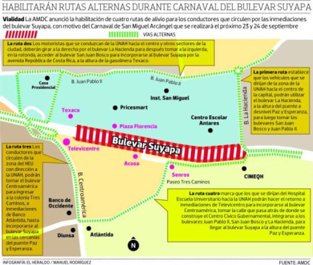 Habilitarán cuatro rutas de alivio para los conductores durante el carnaval