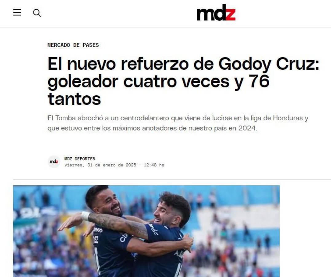 Lo que dicen periodistas y medios argentinos tras fichaje de Agustín Auzmendi por Godoy Cruz