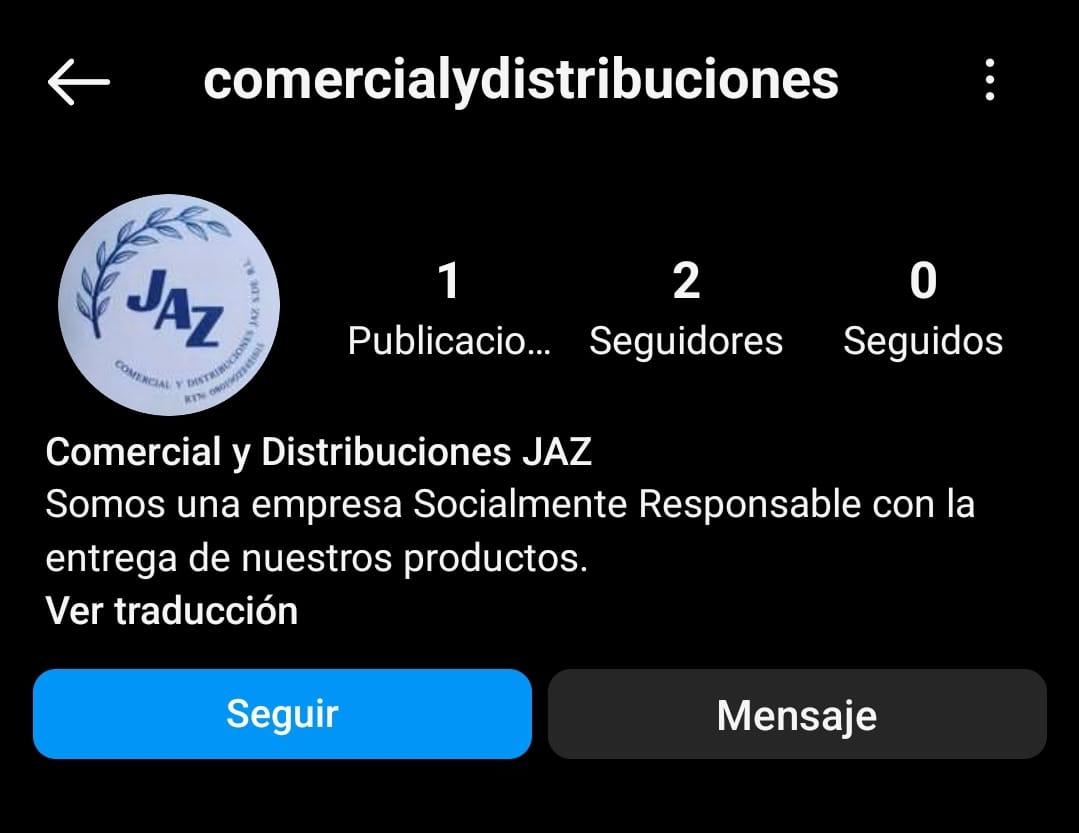 $!Esta es la página de la papelería. Solo tiene una publicación y dos seguidores.