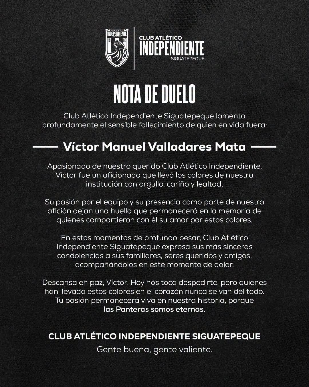 Aficionado asesinado a balazos cuando iba al partido Independiente vs Motagua: Club se pronuncia