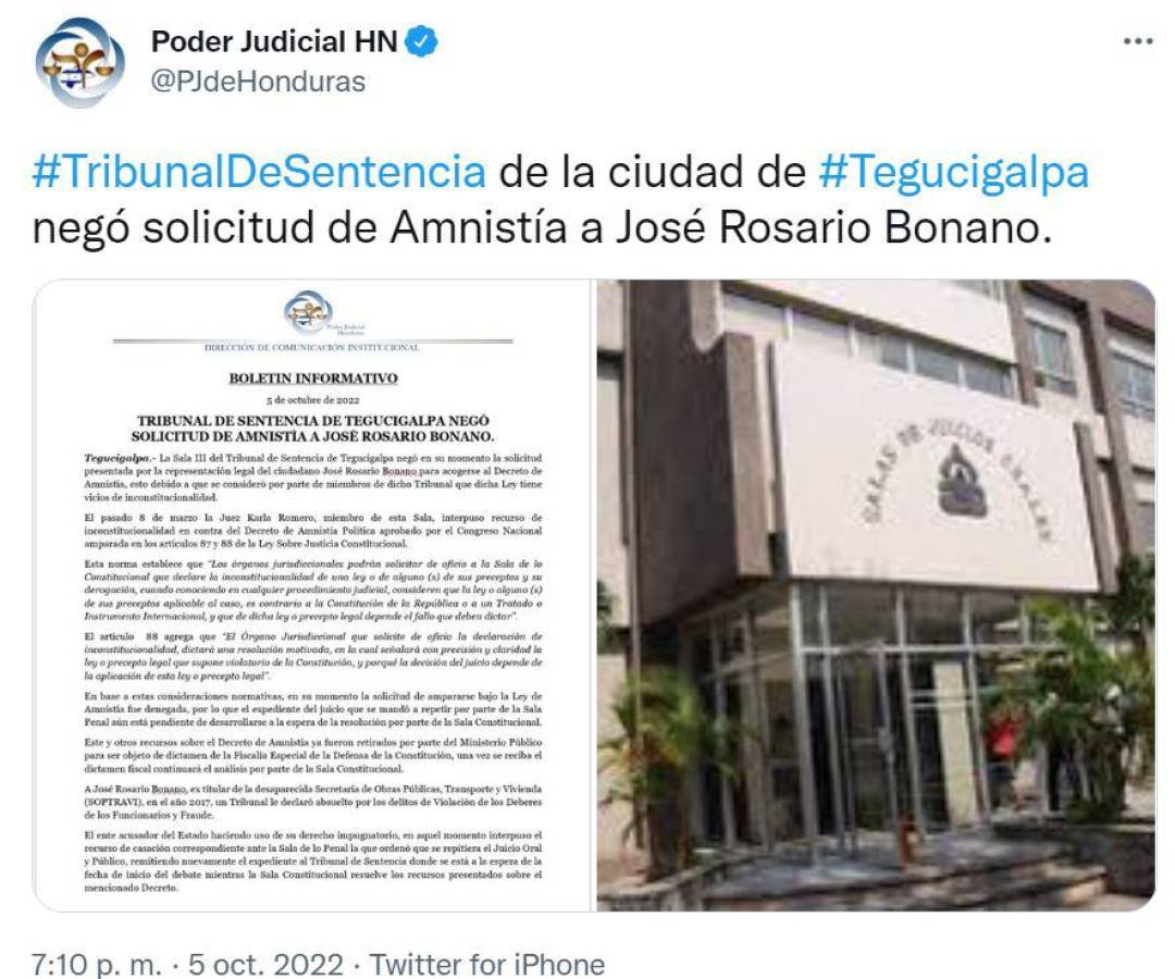 Niegan solicitud de amnistía a extitular de Soptravi, José Rosario Bonano