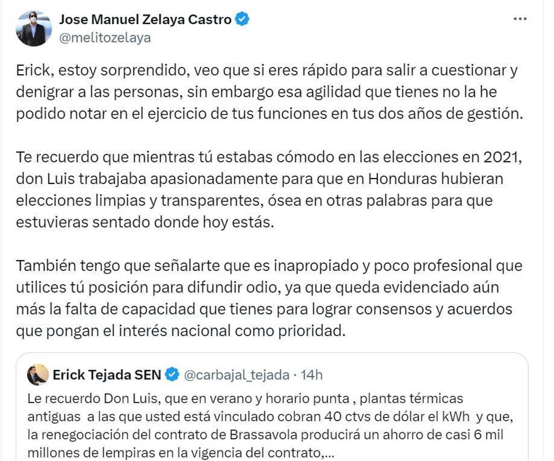 Presidenta Xiomara Castro reprende a su hijo en redes sociales: “no comparto tus opiniones”