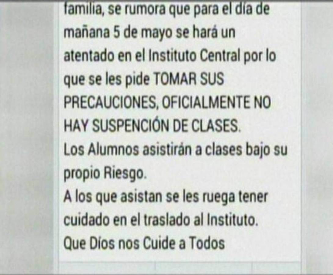 Supuestas amenazas de atentado ponen en alerta al Central Vicente Cáceres